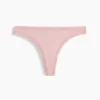 Tanga de algodón orgánico elástico con ribete de encaje