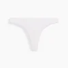 Tanga de algodón orgánico elástico con ribete de encaje