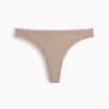 Tanga de algodón orgánico elástico con ribete de encaje