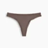 Tanga de algodón orgánico elástico con ribete de encaje