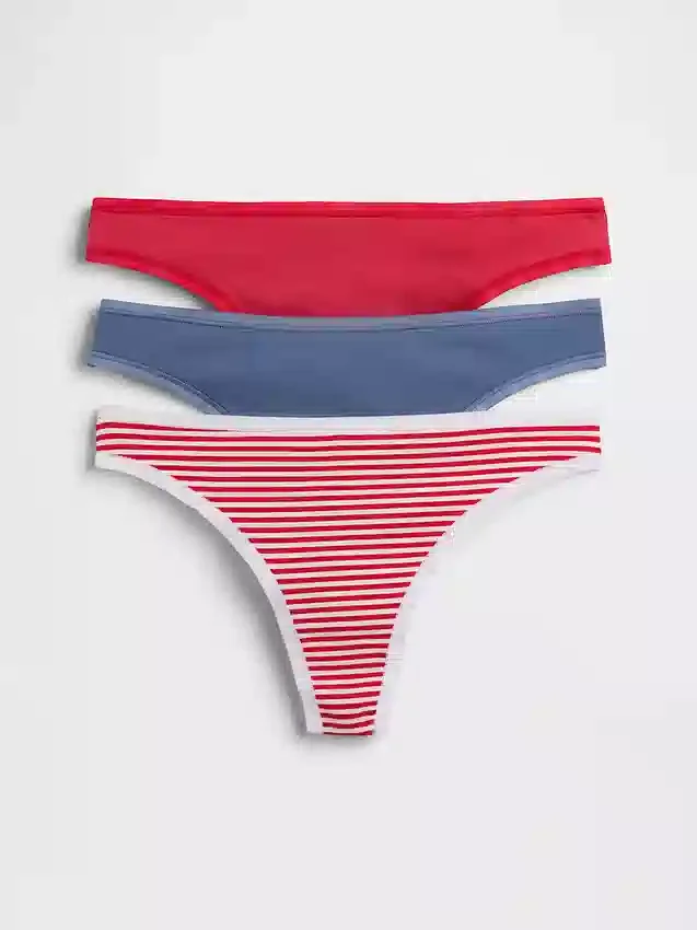 Tanga de algodón orgánico elástico (paquete de 3)