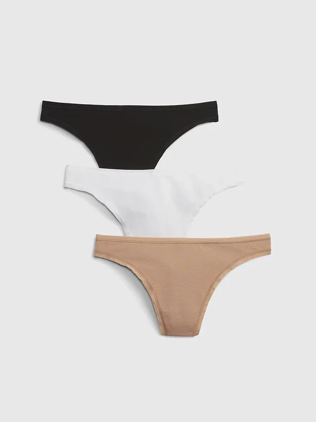 Tanga de algodón orgánico elástico (paquete de 3)
