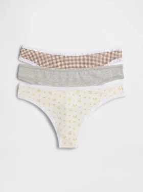 Tanga de algodón orgánico elástico (paquete de 3)