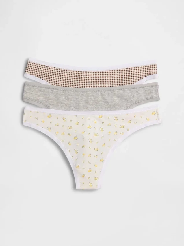 Tanga de algodón orgánico elástico (paquete de 3)