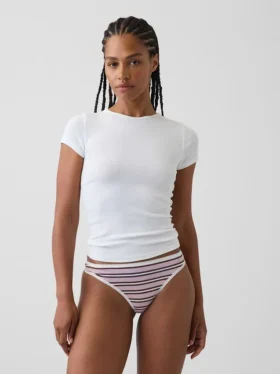 Tanga de algodón orgánico elástico súper suave
