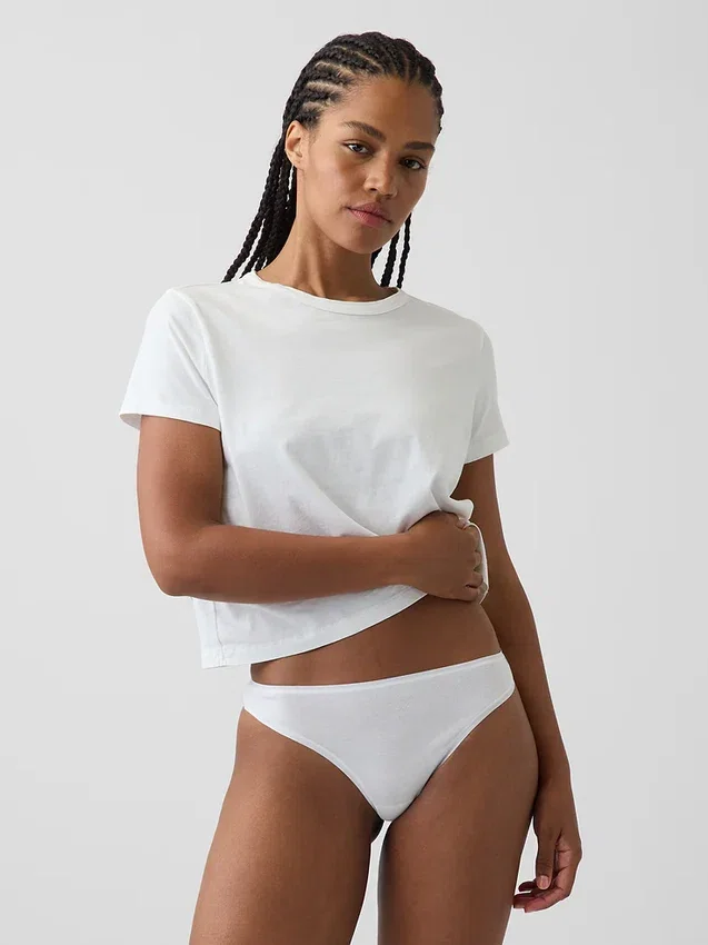 Tanga de algodón orgánico elástico súper suave