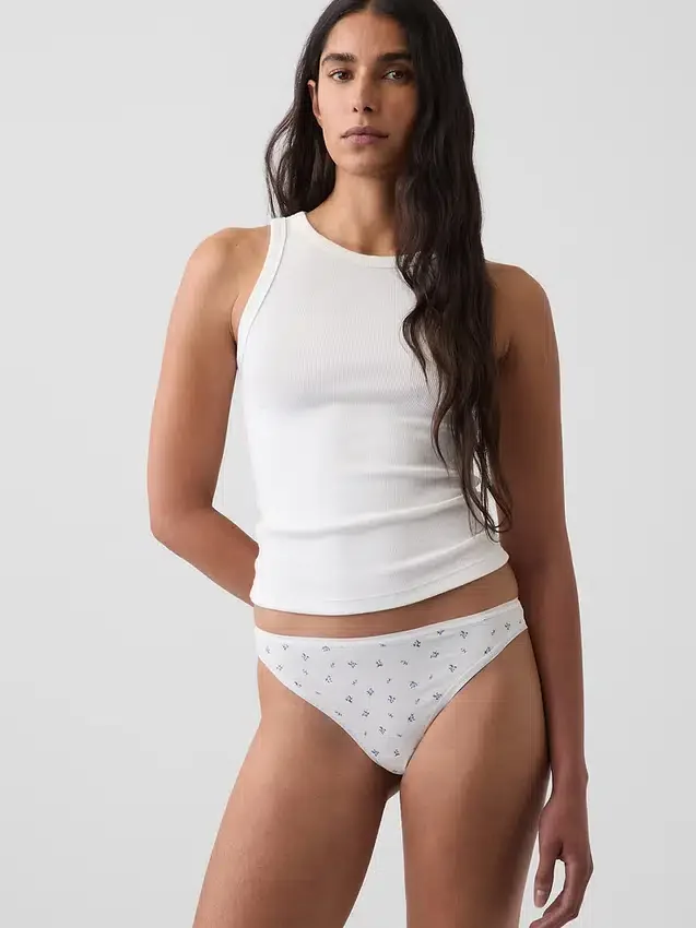 Tanga de algodón orgánico elástico súper suave