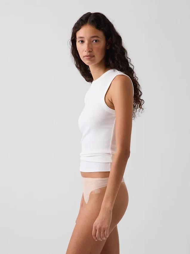 Tanga de algodón orgánico elástico súper suave