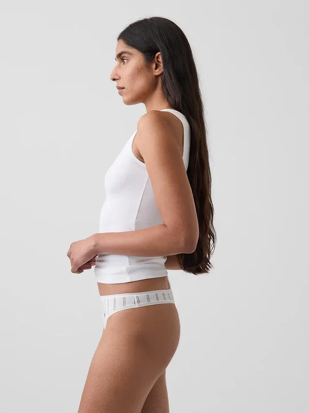 Tanga de algodón orgánico elástico súper suave