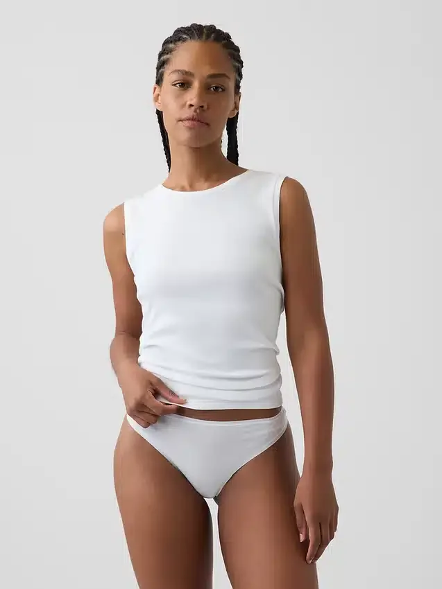 Tanga de algodón orgánico elástico súper suave (paquete de 3)