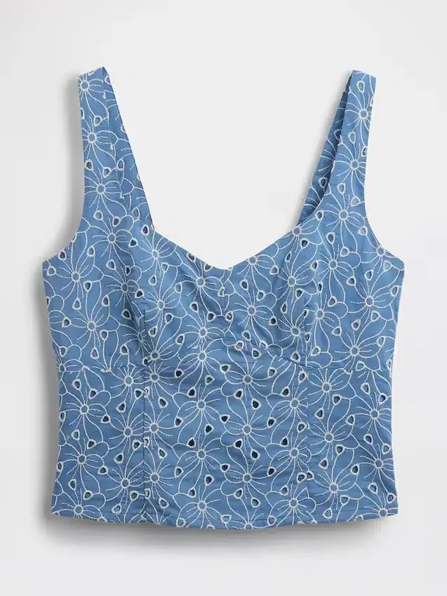 Top bustier corto con ojales