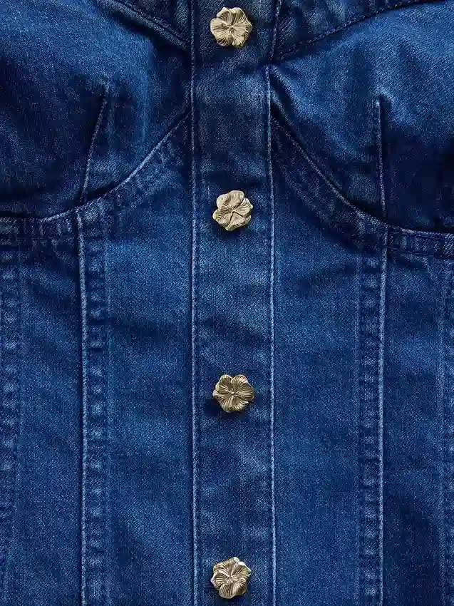 Top corsé de mezclilla GAP × Hfr de Atelier Ndigo