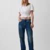 Top corto con peplum de gasa de algodón