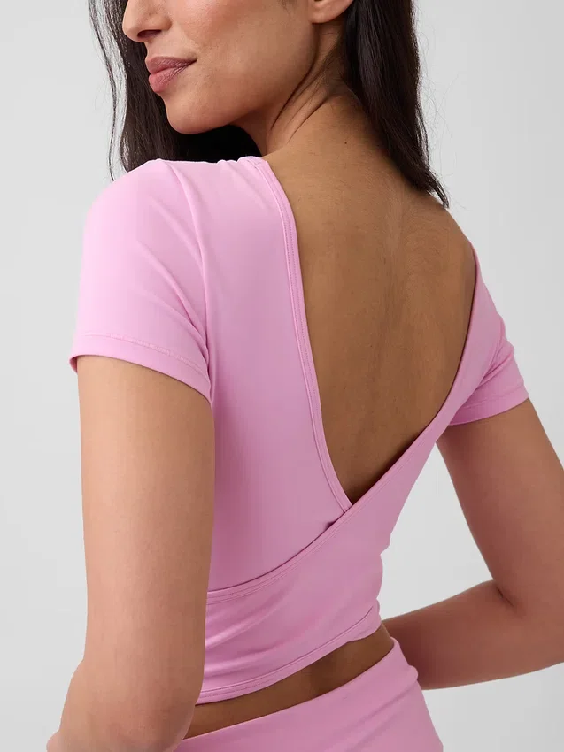 Top corto cruzado reversible GapFit Smooth