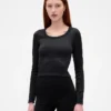 Top corto de canalé sin costuras GapFit