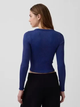 Top corto de canalé sin costuras GapFit
