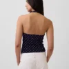 Top corto de cuello halter de tejido tupido