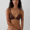 Top de bikini triangular con tiras