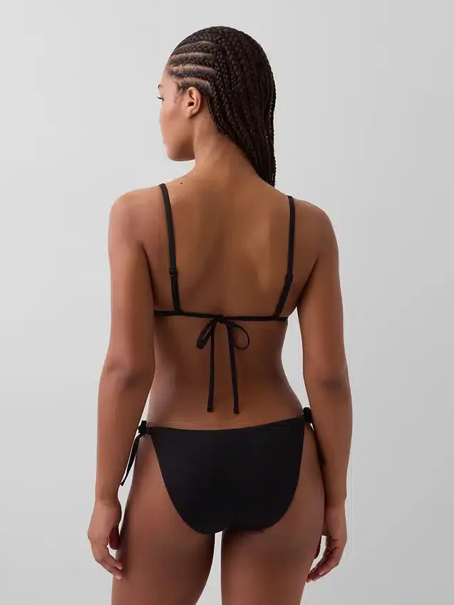 Top de bikini triangular con tiras