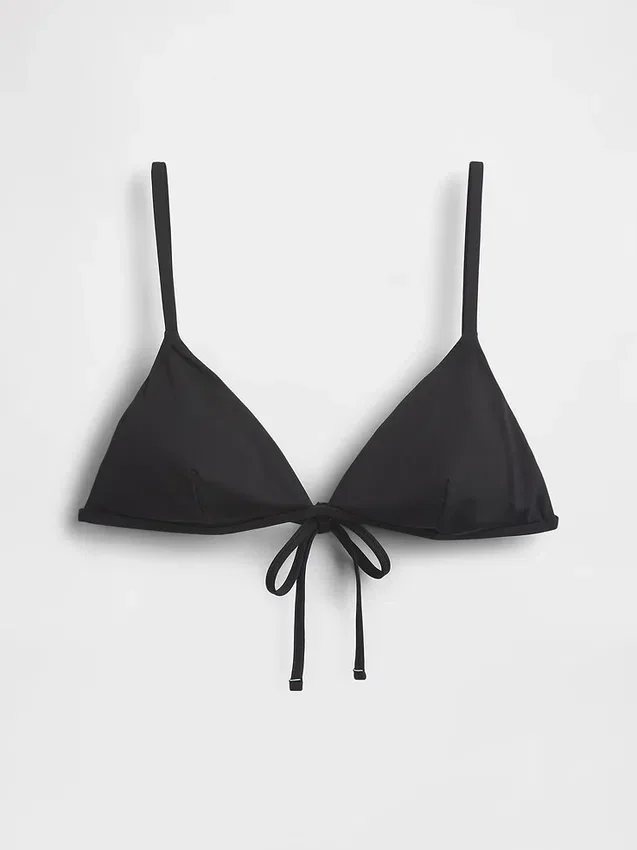 Top de bikini triangular con tiras