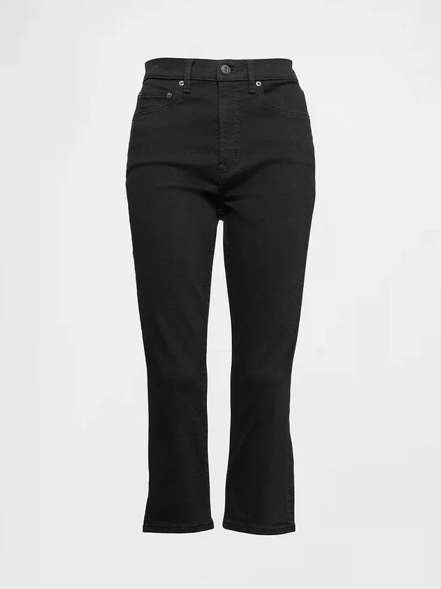 Vaqueros capri cortos de talle alto