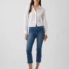 Vaqueros capri de talle alto