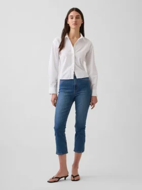 Vaqueros capri de talle alto