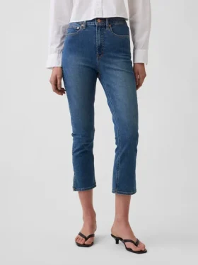Vaqueros capri de talle alto