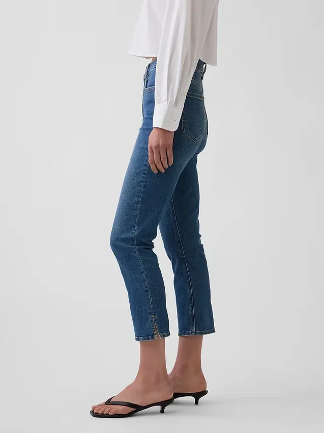 Vaqueros capri de talle alto