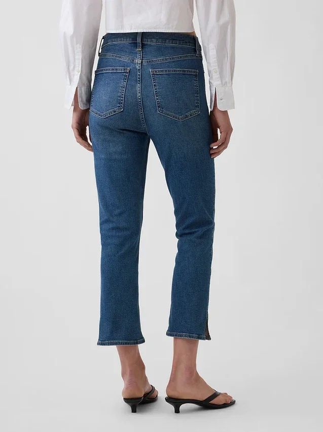 Vaqueros capri de talle alto