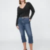 Vaqueros capri de talle alto