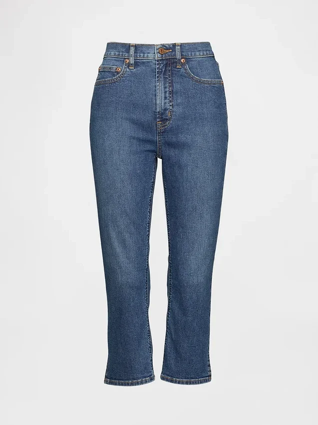 Vaqueros capri de talle alto