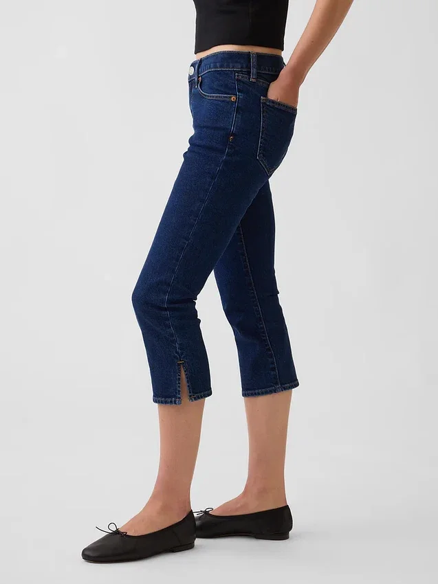 Vaqueros capri de talle bajo