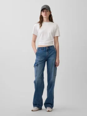 Vaqueros cargo holgados de talle bajo estilo de los 90