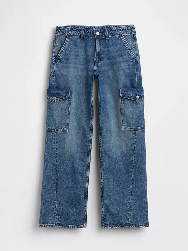 Vaqueros cargo holgados de talle bajo estilo de los 90