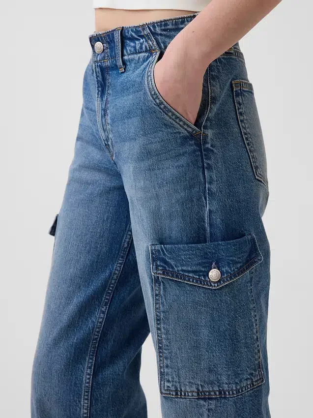Vaqueros cargo holgados de talle bajo estilo de los 90