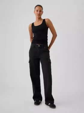 Vaqueros cargo holgados de talle medio estilo años 90