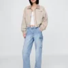 Vaqueros cargo holgados de talle medio estilo años 90