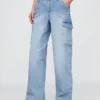 Vaqueros cargo holgados de talle medio estilo años 90