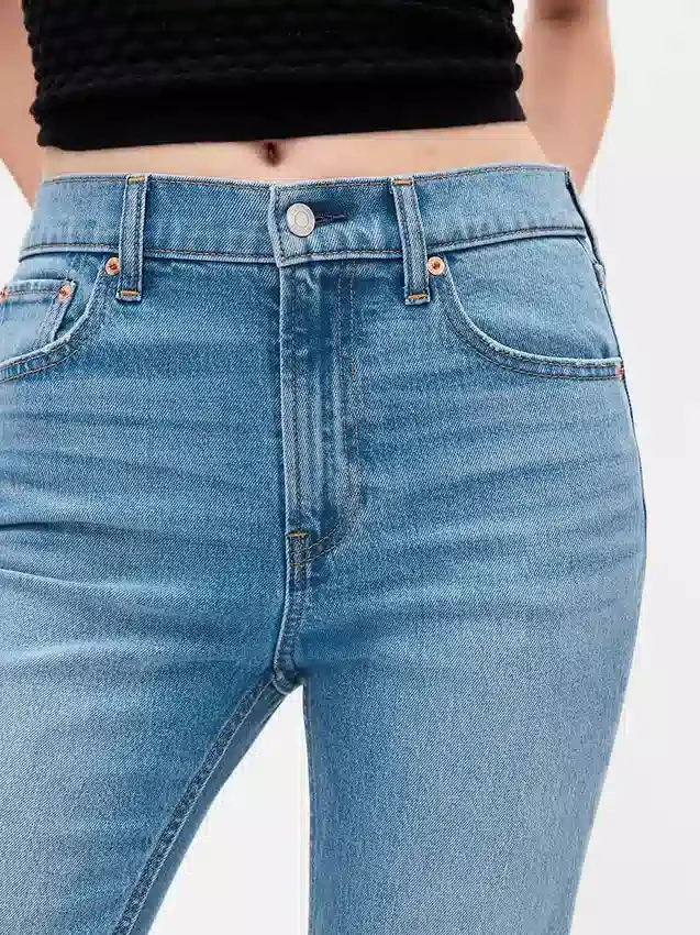 Vaqueros cortos de talle alto, estilo recto y ajustado de los 90