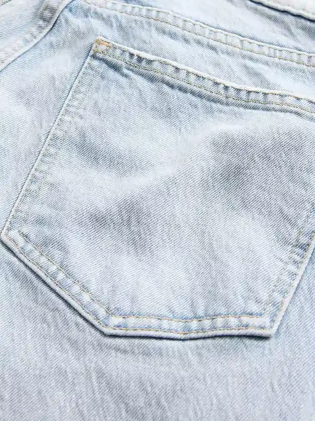 Vaqueros cortos de talle alto, estilo recto y ajustado de los 90