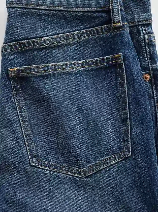Vaqueros cortos de talle alto, estilo recto y ajustado de los 90