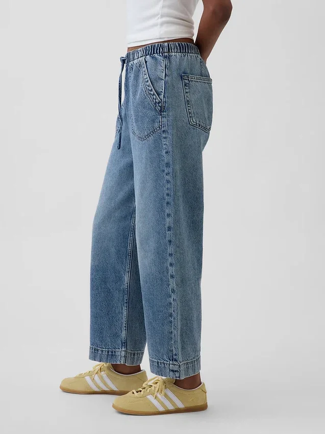 Vaqueros cortos holgados de talle bajo estilo años 90