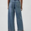 Vaqueros cortos holgados de talle bajo estilo años 90