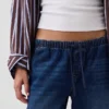 Vaqueros cortos holgados de talle bajo estilo años 90