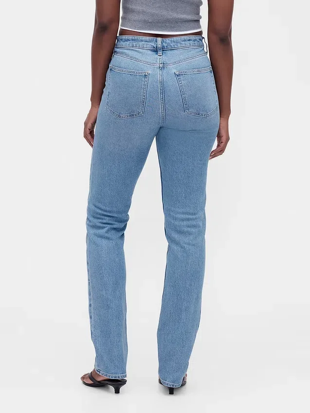 Vaqueros Curvy de talle alto, estilo delgado y recto de los años 90