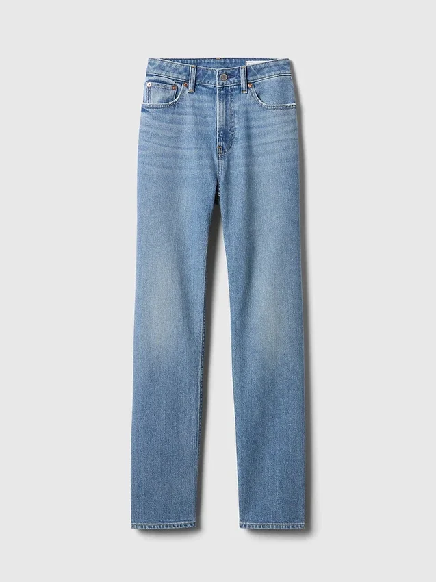Vaqueros Curvy de talle alto, estilo delgado y recto de los años 90
