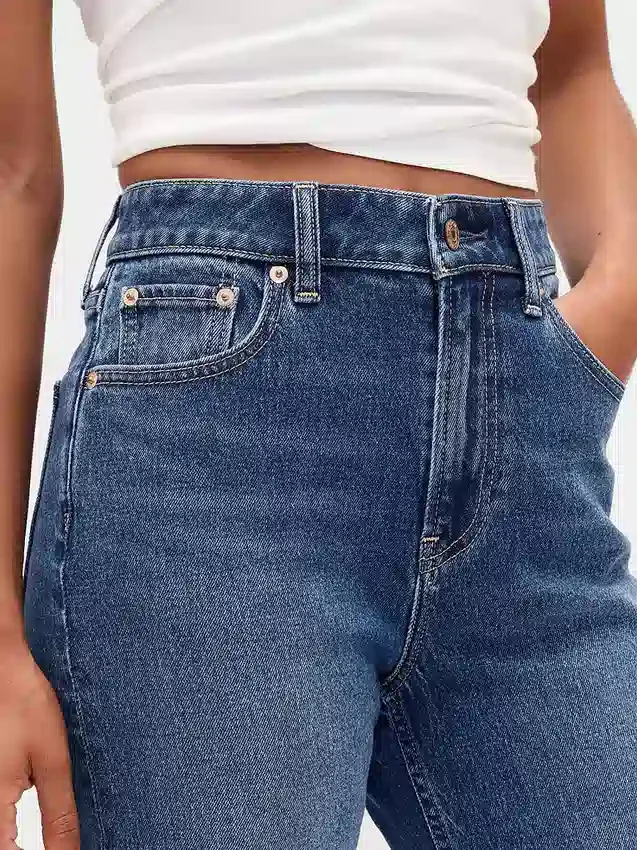 Vaqueros Curvy de talle alto, estilo delgado y recto de los años 90