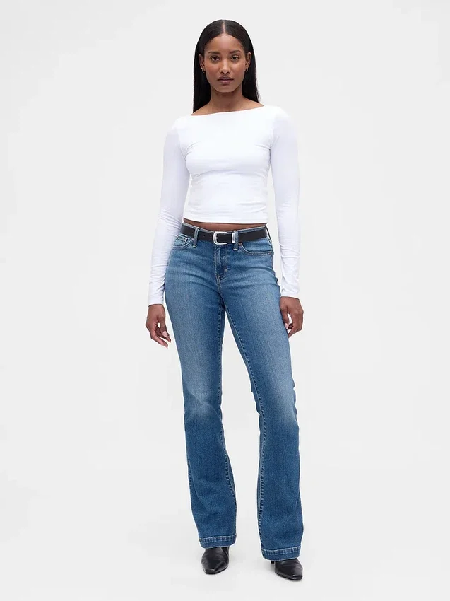 Vaqueros Curvy de talle bajo, largos y ajustados