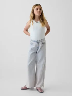 Vaqueros de corte ancho y talle bajo para niños